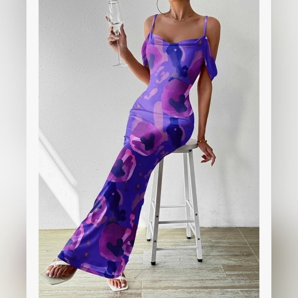 MASCOMODA Spaghetti Strap Long Maxi Dress #734 - Picture 7 of 10